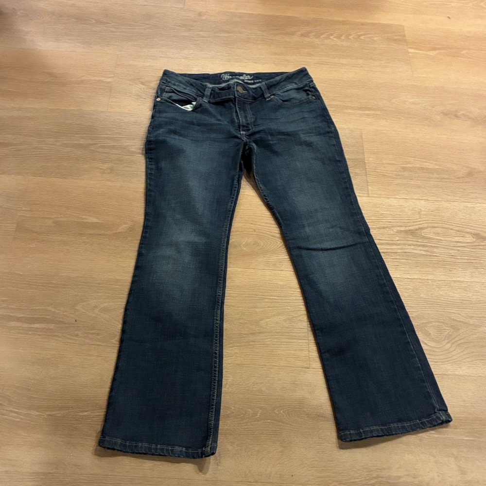 Vintage Retro Womens Wrangler Dark Blue Boot Cut Jeans Size 11 Excellent Rodeo